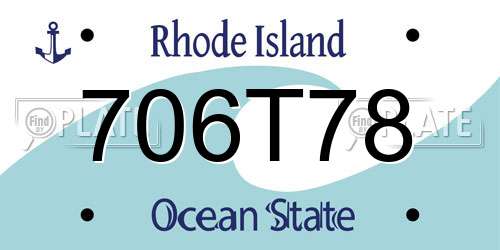 706T78 Rhode Island License Plate