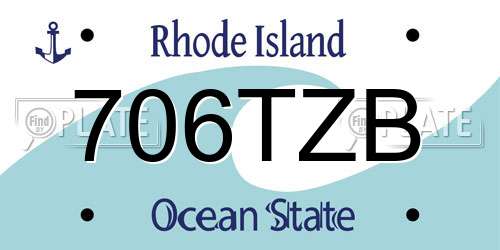 706TZB Rhode Island License Plate