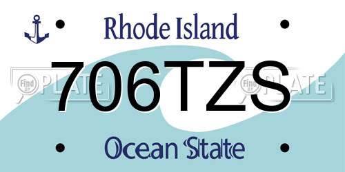 706TZS Rhode Island License Plate