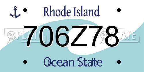 706Z78 Rhode Island License Plate