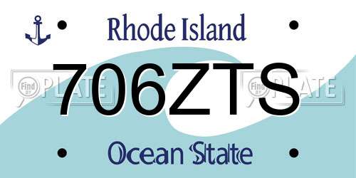 706ZTS Rhode Island License Plate