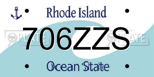 706ZZS Rhode Island License Plate
