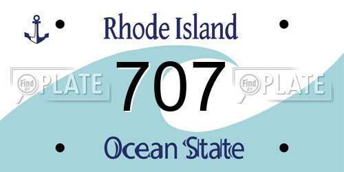 707 Rhode Island License Plate