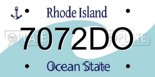7072DO Rhode Island License Plate