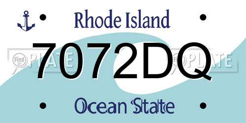 7072DQ Rhode Island License Plate