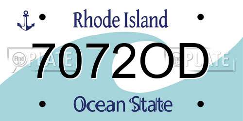 7072OD Rhode Island License Plate