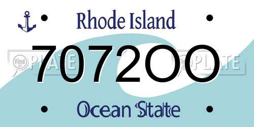 7072OO Rhode Island License Plate
