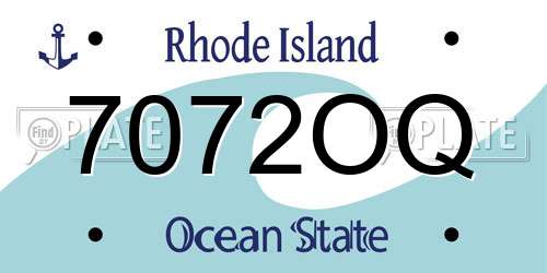 7072OQ Rhode Island License Plate