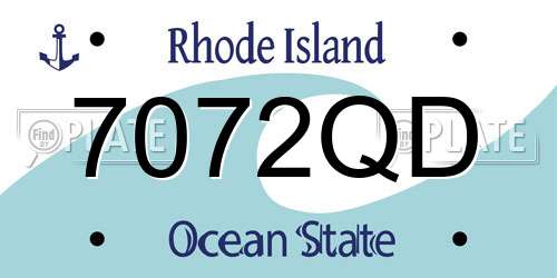 7072QD Rhode Island License Plate