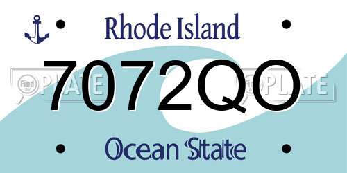 7072QO Rhode Island License Plate