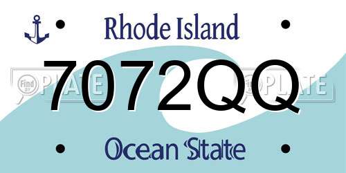 7072QQ Rhode Island License Plate