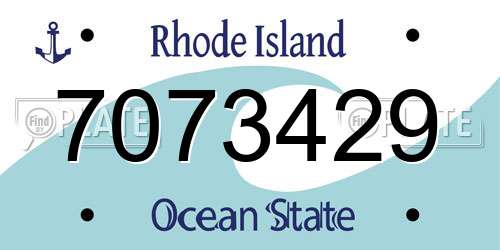 7073429 Rhode Island License Plate