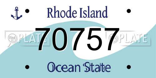 70757 Rhode Island License Plate