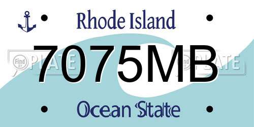 7075MB Rhode Island License Plate