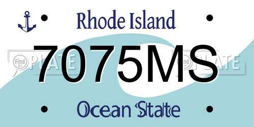 7075MS Rhode Island License Plate