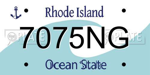 7075NG Rhode Island License Plate