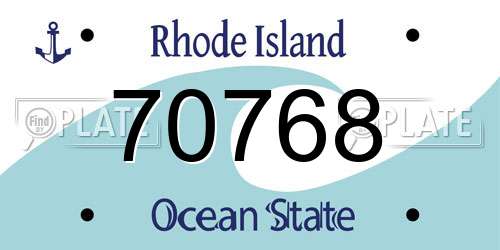 70768 Rhode Island License Plate