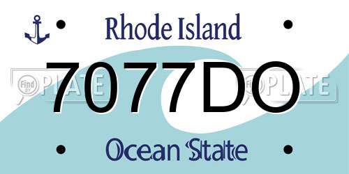 7077DO Rhode Island License Plate