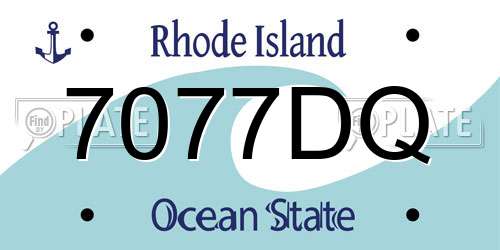 7077DQ Rhode Island License Plate