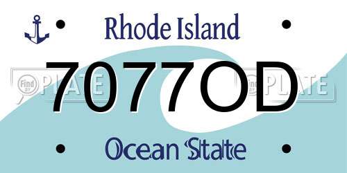 7077OD Rhode Island License Plate
