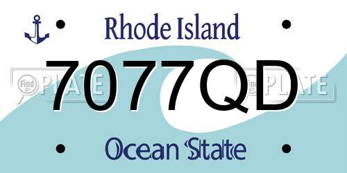 7077QD Rhode Island License Plate