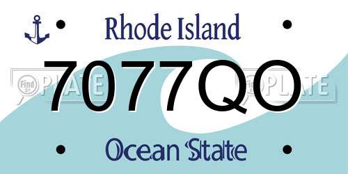 7077QO Rhode Island License Plate