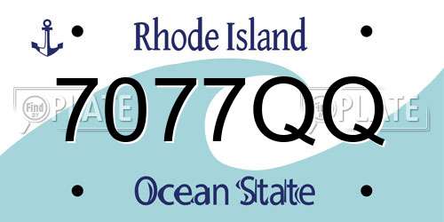 7077QQ Rhode Island License Plate