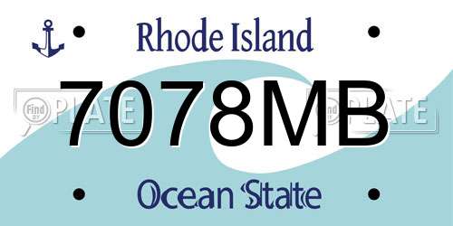 7078MB Rhode Island License Plate