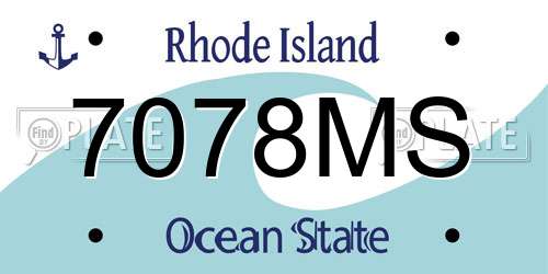7078MS Rhode Island License Plate