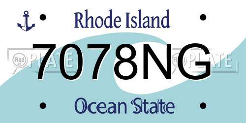 7078NG Rhode Island License Plate