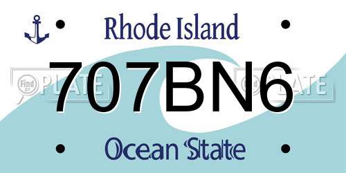 707BN6 Rhode Island License Plate