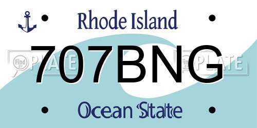 707BNG Rhode Island License Plate
