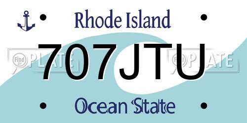 707JTU Rhode Island License Plate