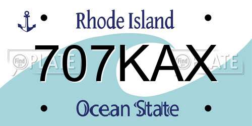 707KAX Rhode Island License Plate