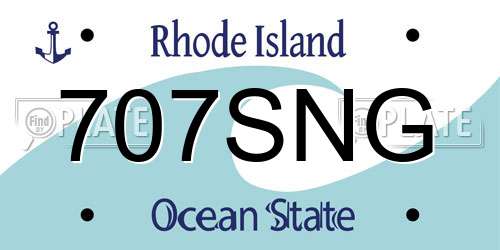 707SNG Rhode Island License Plate