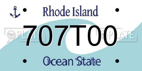 707T00 Rhode Island License Plate