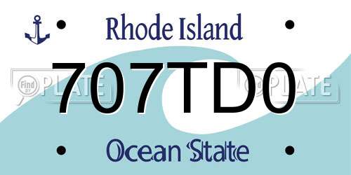 707TD0 Rhode Island License Plate