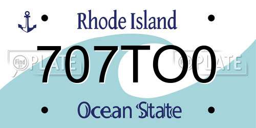 707TO0 Rhode Island License Plate