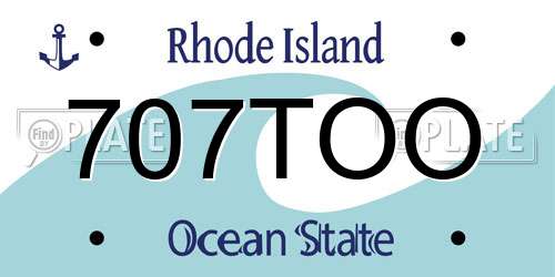 707TOO Rhode Island License Plate