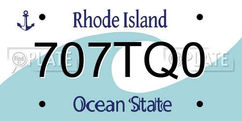 707TQ0 Rhode Island License Plate