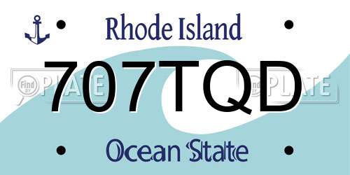707TQD Rhode Island License Plate