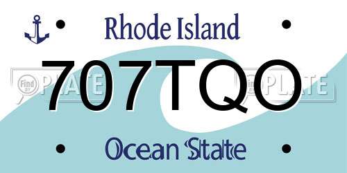 707TQO Rhode Island License Plate