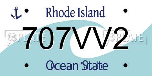 707VV2 Rhode Island License Plate