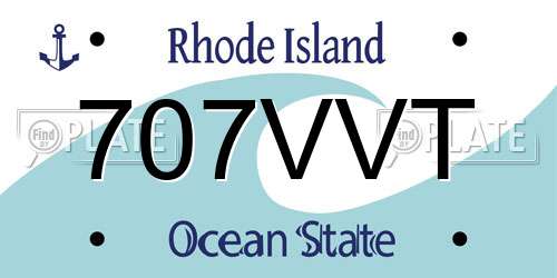 707VVT Rhode Island License Plate