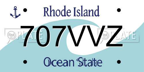 707VVZ Rhode Island License Plate