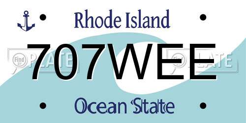 707WEE Rhode Island License Plate