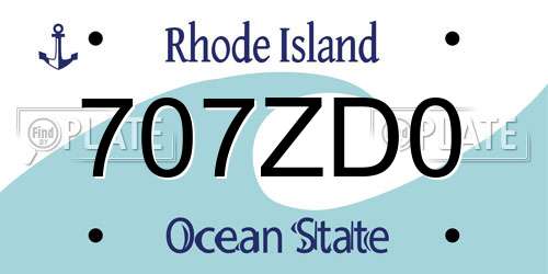707ZD0 Rhode Island License Plate