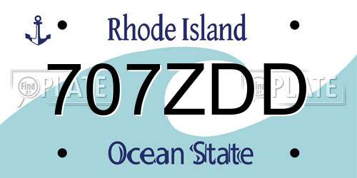 707ZDD Rhode Island License Plate