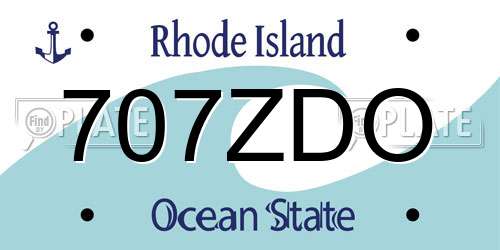 707ZDO Rhode Island License Plate