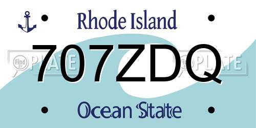 707ZDQ Rhode Island License Plate